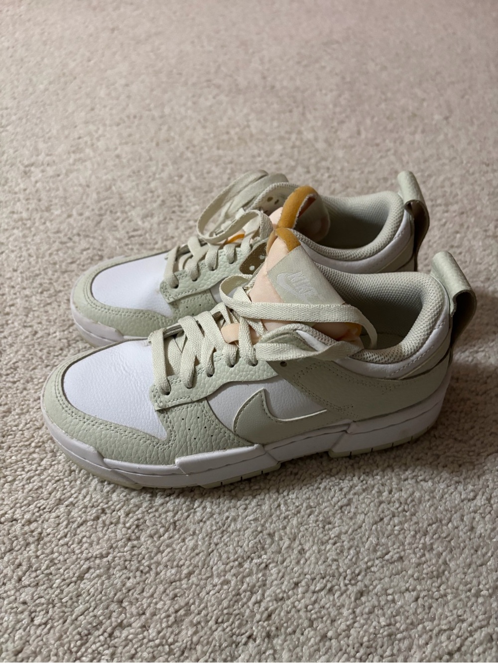 Nike Low-Top Sneakers in White, Sage Green and Tan - Picture 1 of 4
